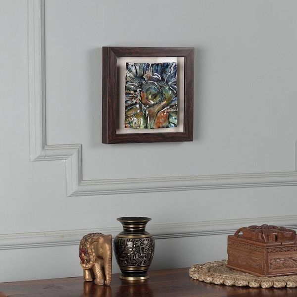 Alternate image for Abstract Cosmic-Themed Vitreous Enamel on Copper Wall Art Cosmic Resonance