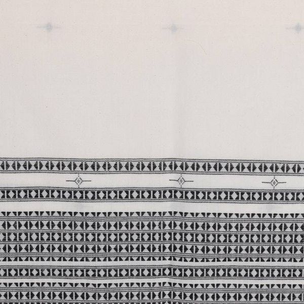 Alternate image for Patterned Onyx and Alabaster 100 Cotton Shawl with Fringes Alabaster Legacy