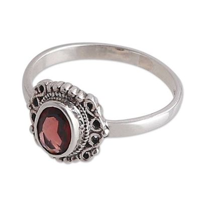 Alternate image for Baroque-Inspired Natural One-Carat Garnet Single Stone Ring Lovers Memory