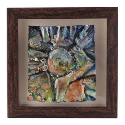 Alternate image for Sun-Themed Textured Vitreous Enamel on Copper Wall Art Radiant Renewal