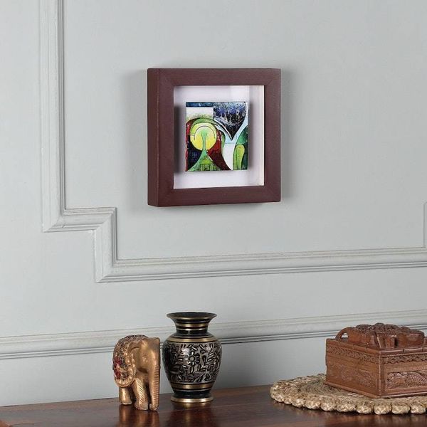 Alternate image for Modern Abstract Framed Vitreous Enamel on Copper Wall Art Vivid Journey