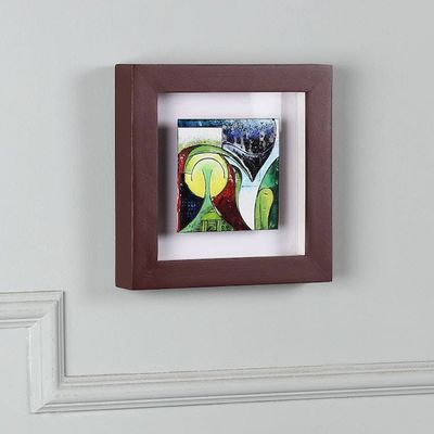 Alternate image for Modern Abstract Framed Vitreous Enamel on Copper Wall Art Vivid Journey