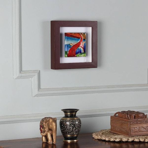 Alternate image for Abstract Nature-Inspired Vitreous Enamel on Copper Wall Art Unity with Nature