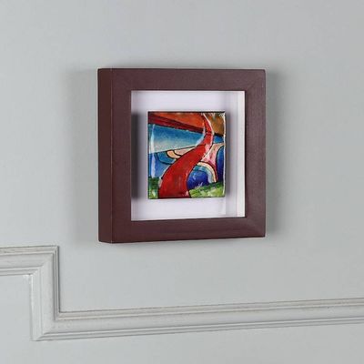 Alternate image for Abstract Nature-Inspired Vitreous Enamel on Copper Wall Art Unity with Nature