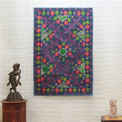 Alternate image for Eco-Friendly Geometric-Patterned Patchwork Wall Hanging Geometry of Harmony