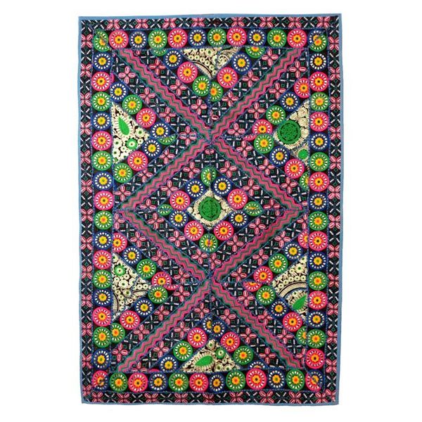 Alternate image for Eco-Friendly Geometric-Patterned Patchwork Wall Hanging Geometry of Harmony