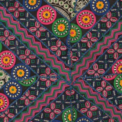 Alternate image for Eco-Friendly Geometric-Patterned Patchwork Wall Hanging Geometry of Harmony