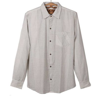 Primary image for Checkered Pattern White and Black 100 Cotton Shirt for Men Checkered Seigneur