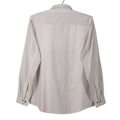 Alternate image for Checkered Pattern White and Black 100 Cotton Shirt for Men Checkered Seigneur