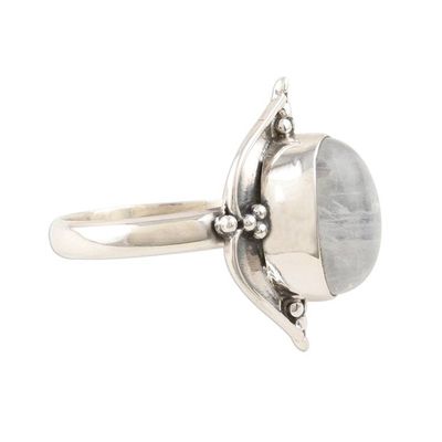 Alternate image for Natural Rainbow Moonstone Cocktail Ring from India Shimla Shimmer