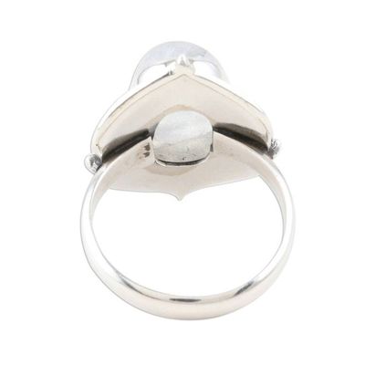 Alternate image for Natural Rainbow Moonstone Cocktail Ring from India Shimla Shimmer