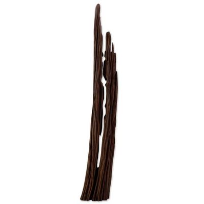 Alternate image for Hand Carved Driftwood Abstract Sculpture from India Magical Touch
