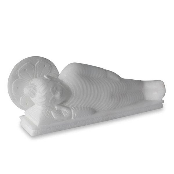 Alternate image for Artisan Crafted Marble Sculpture India Buddhism Art Reclining Buddha