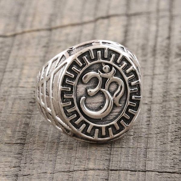 Alternate image for Mens Om Symbol Sterling Silver Ring Glorious Om