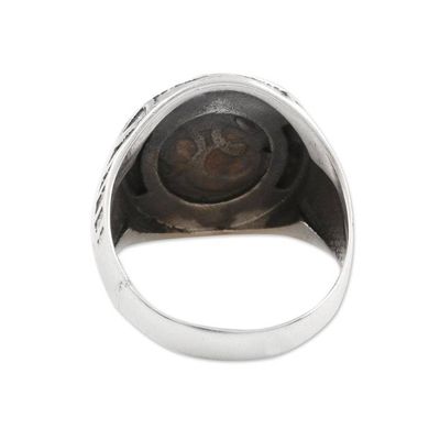 Alternate image for Mens Om Symbol Sterling Silver Ring Glorious Om