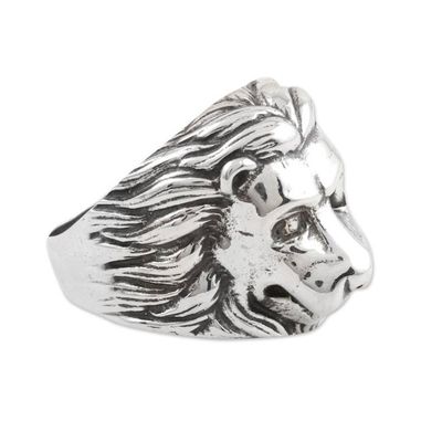 Alternate image for Detailed Mens Lion Ring from India Regal Lion