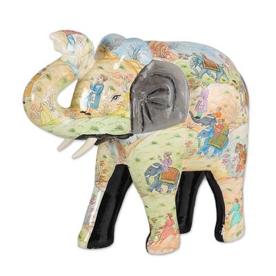 Alternate image for Traditional Painted Papier Mache Royal Elephant Sculpture Giant of the Traditions