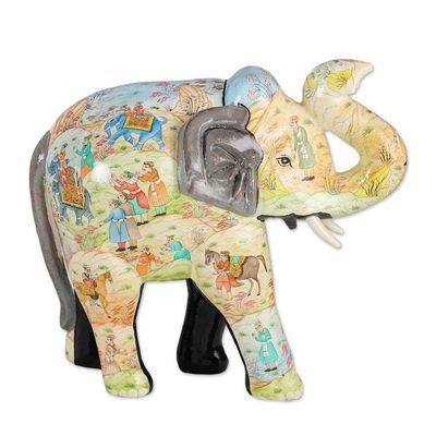 Alternate image for Traditional Painted Papier Mache Royal Elephant Sculpture Giant of the Traditions