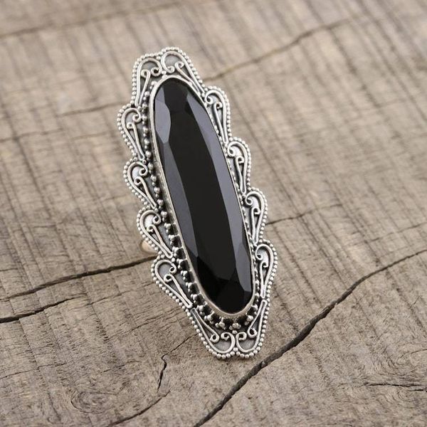 Alternate image for Sterling Silver and Onyx Cocktail Ring Midnight Shine