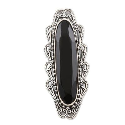 Alternate image for Sterling Silver and Onyx Cocktail Ring Midnight Shine