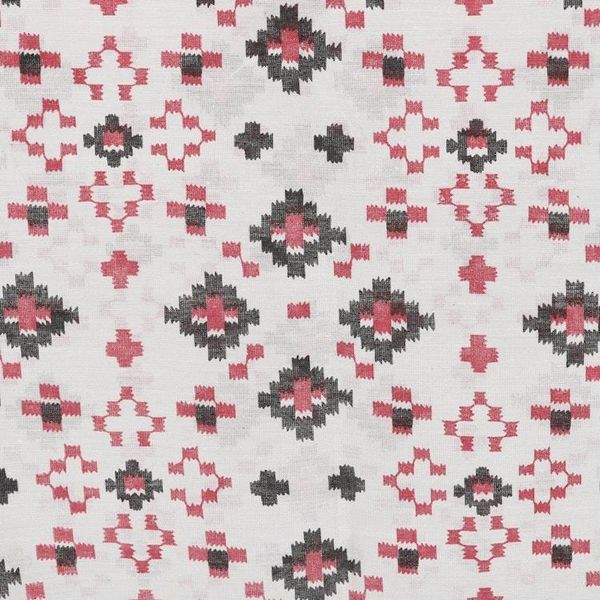Alternate image for Geometric-Patterned 100 Cotton Scarf with Black Piping Linen Constellation