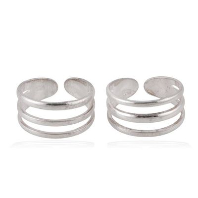 Alternate image for Modern High-Polished Sterling Silver Toe Rings from India Future Steps