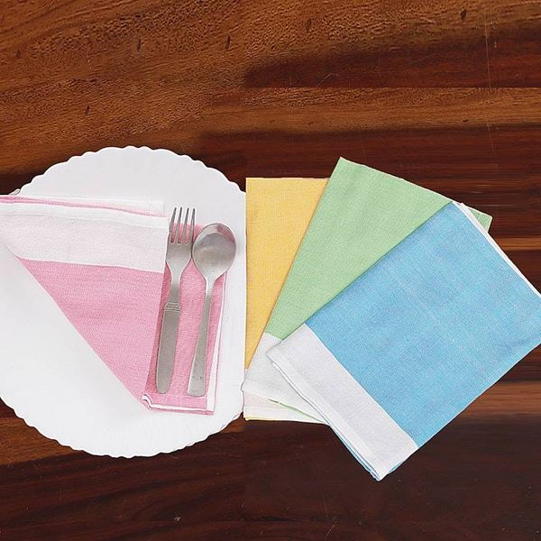 Alternate image for Set of 4 Handwoven Colorful Cotton Napkins Colorful Meals