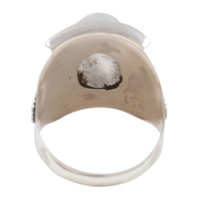 Alternate image for Hand Made Rainbow Moonstone Cocktail Ring Full Phase Moon