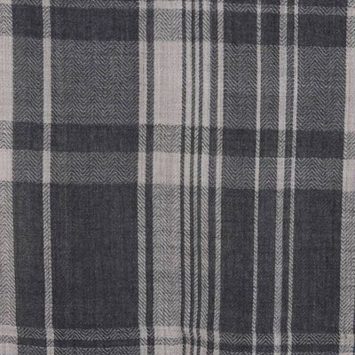 Alternate image for Checkered Plaid Tartan Fringed Wool Shawl with Red Borders Checkered Elegance