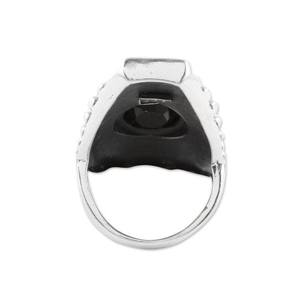 Alternate image for Patterned Onyx Cocktail Ring from India Midnight Style