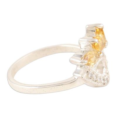 Alternate image for Citrine and Cubic Zirconia Cocktail Ring from India Sun Dazzle