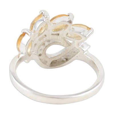 Alternate image for Citrine and Cubic Zirconia Cocktail Ring from India Sun Dazzle