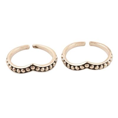 Alternate image for Hand Crafted Sterling Silver Toe Rings Pair Silver Lady