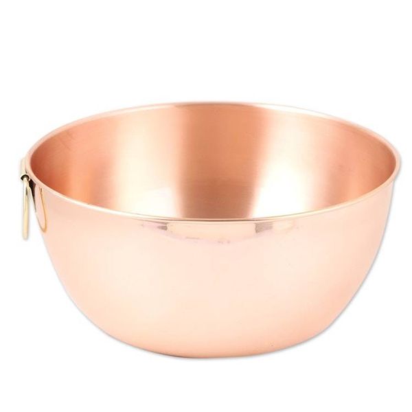 Alternate image for High-Polished Copper Bowl with Brass Handle Crafted in India Timeless Splendor