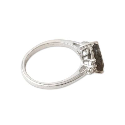 Alternate image for 925 Silver Cocktail Ring with Labradorite and Cubic Zirconia Beloved Princess