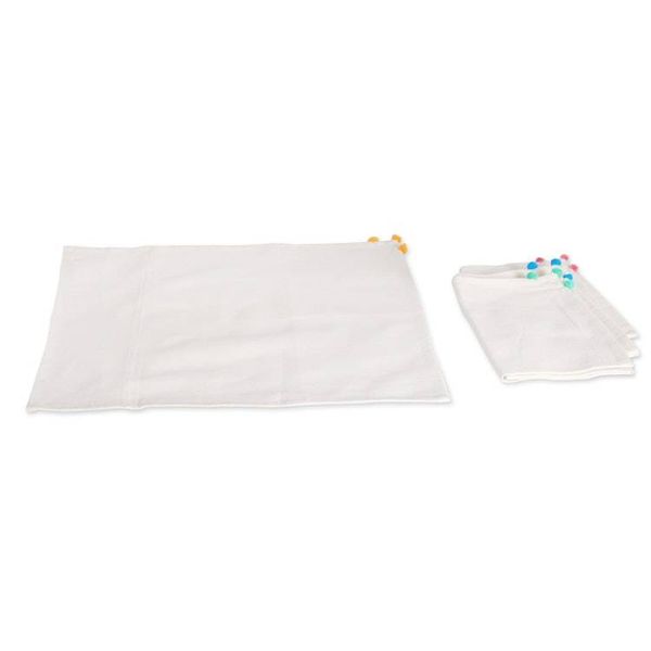 Alternate image for Set of 4 Handwoven Cotton Napkins with Colorful Fabric Beads Bubble Meals