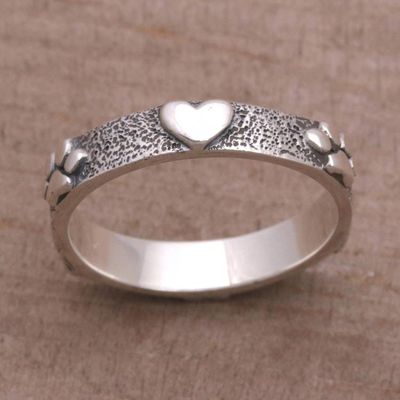 Primary image for Sterling Silver Heart and Paw Print Ring from Bali Paws for Love