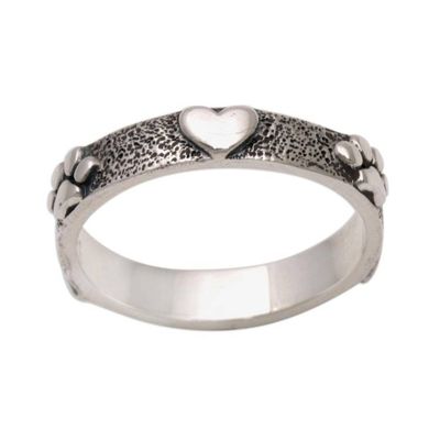 Alternate image for Sterling Silver Heart and Paw Print Ring from Bali Paws for Love