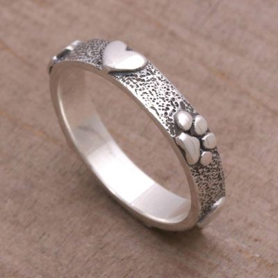 Alternate image for Sterling Silver Heart and Paw Print Ring from Bali Paws for Love