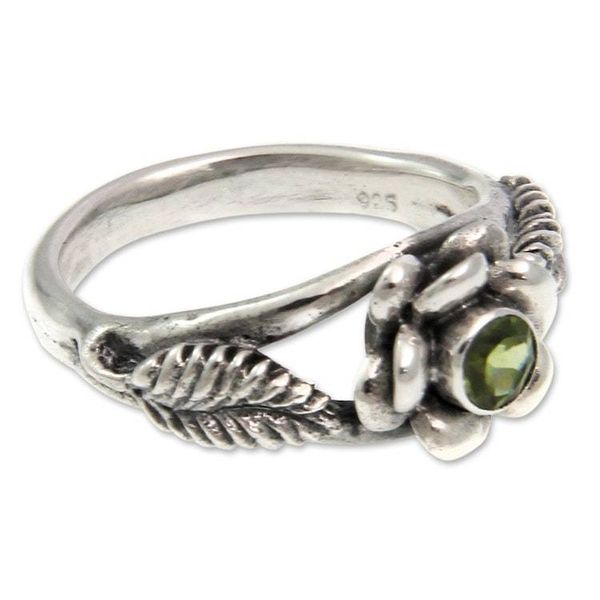 Alternate image for Peridot flower ring Anemone Blossom