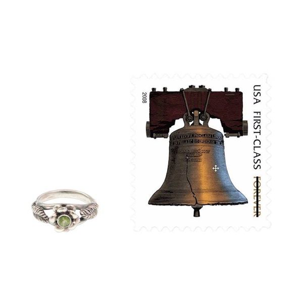 Alternate image for Peridot flower ring Anemone Blossom