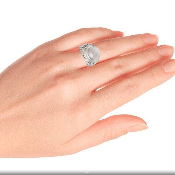 Alternate image for Cultured Pearl Floral Cocktail Ring from Bali Floral Crown
