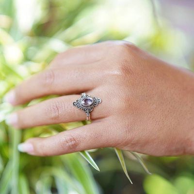 Alternate image for Handcrafted Faceted Amethyst Cocktail Ring from Bali Daydreams