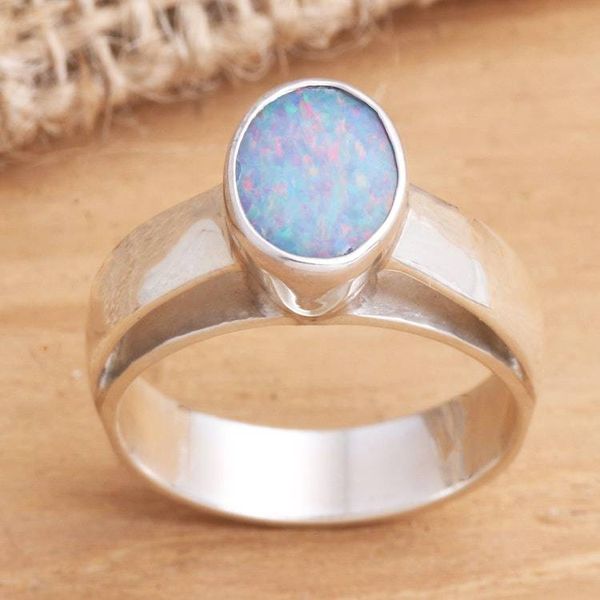 Alternate image for Hand Crafted Opal and Sterling Silver Ring Pride