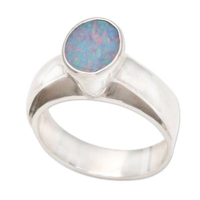 Alternate image for Hand Crafted Opal and Sterling Silver Ring Pride