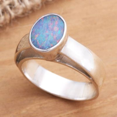 Alternate image for Hand Crafted Opal and Sterling Silver Ring Pride