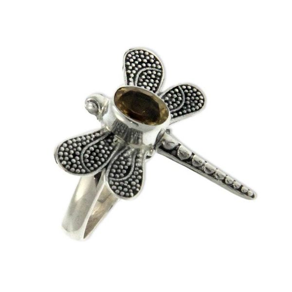 Alternate image for Citrine Dragonfly Cocktail Ring from Bali Gossamer Dragonfly