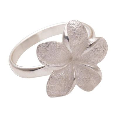 Alternate image for Hand Made Sterling Silver Flower Ring Frangipani