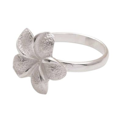 Alternate image for Hand Made Sterling Silver Flower Ring Frangipani