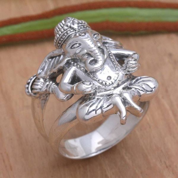 Alternate image for Mens Sterling Silver Hindu Ring Lord Ganesha